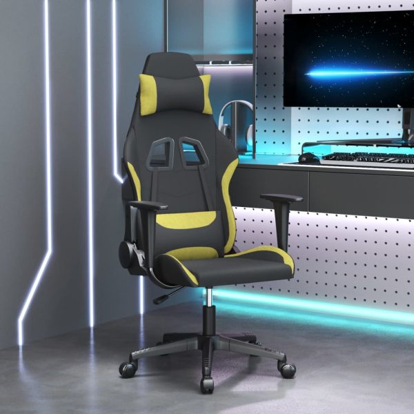 gamingstol med massagefunktion stof sort og lysegrøn