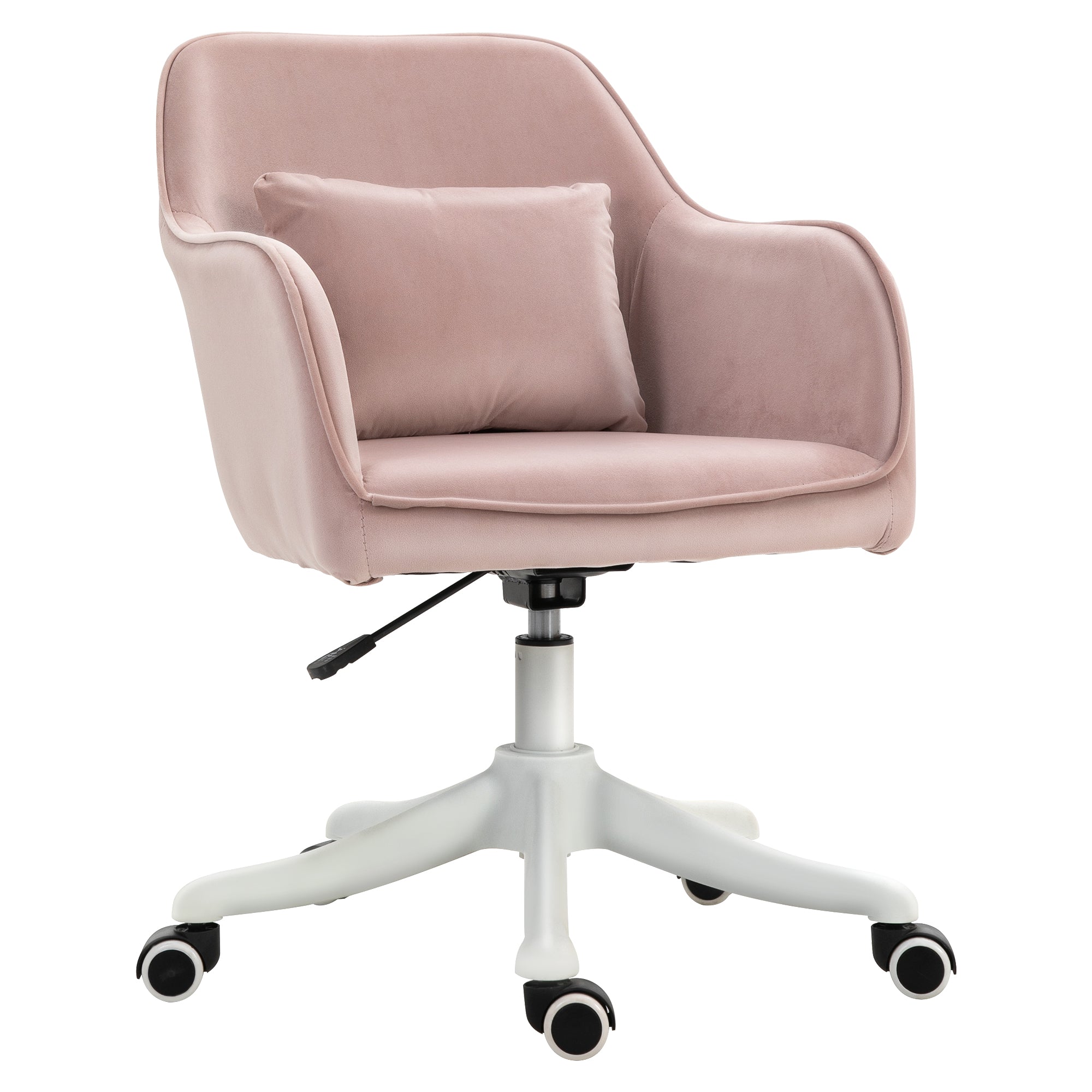 Massagebordstol 78-86 cm højdejusterbar kontorstol drejestol computerstol med usb trin arbejdsstol med vibrationsfunktion lændepude massagefunktion pink